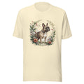Vintage Botanical Frenchie Tee on Bella+Canvas Natural — front mockup