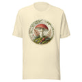 Vintage Mushroom Botanical Tee on Bella+Canvas Natural — front mockup