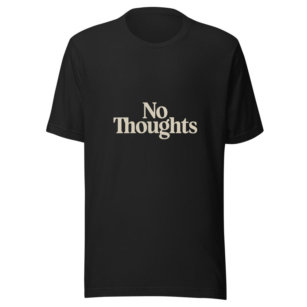 no thoughts Tee on Bella+Canvas Vintage Black — front mockup