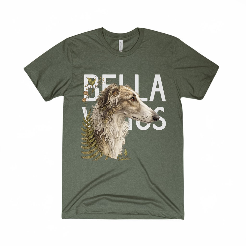 Vintage Botanical Borzoi Tee mockup